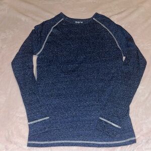 BKE Blue long sleeve shirt, size Medium, cotton and polyester, scoop neck